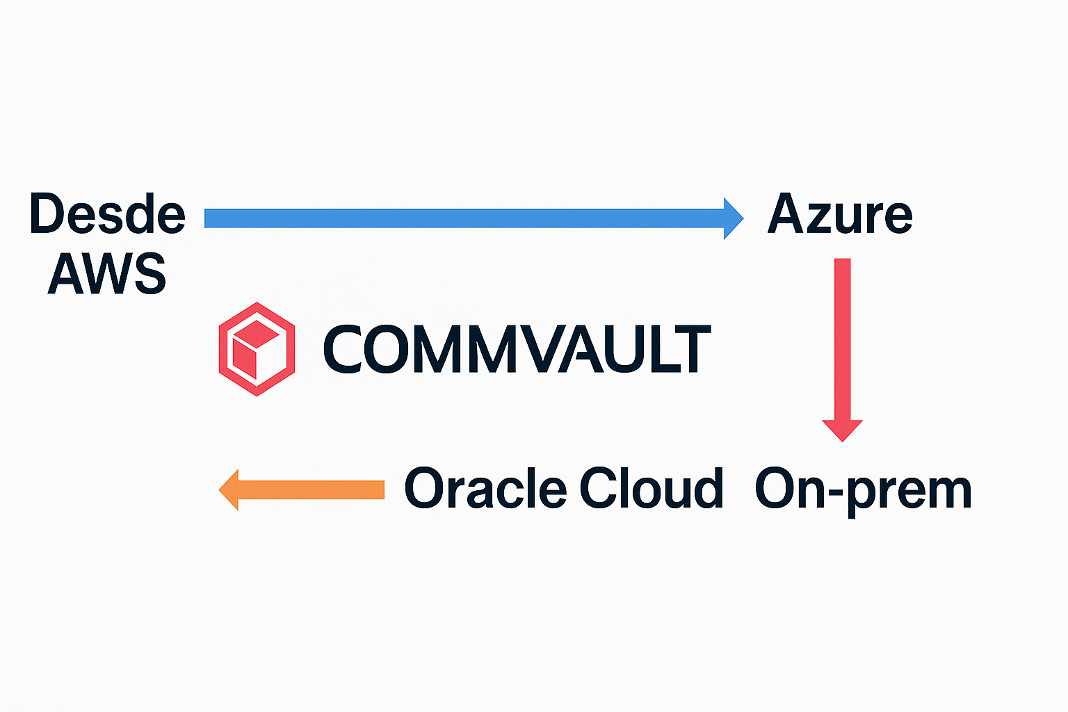 Desde AWS → Azure → Oracle Cloud → On-premise